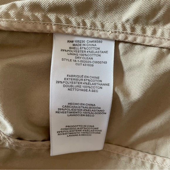 Joie Gila Ruffle Trim Belted Trench Coat Light Khaki Size Large - Picture 6 of 6